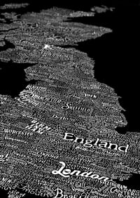Image 4 of Great British Isles Type Map (Black)