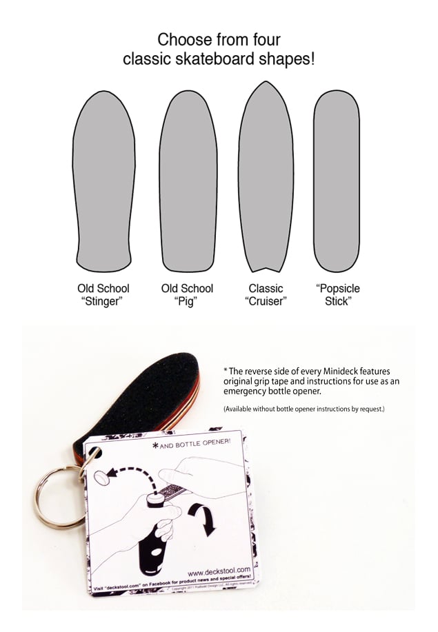 Image of MiniDeck  - Skateboard Keychain and Bottle Opener (Large Size Keychain)