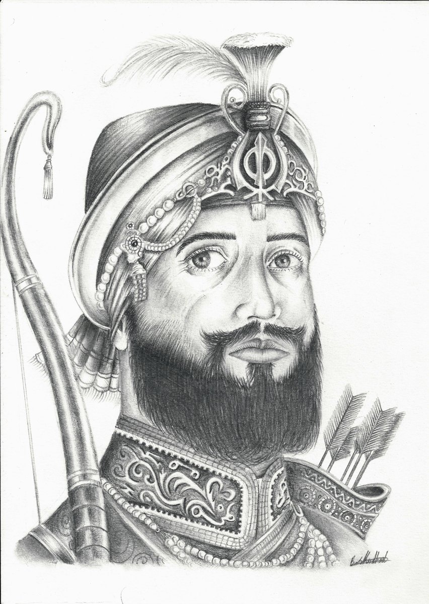 Guru Gobind Singh Ji: The Great Archer, Fine Art print. / Bav Kudhail