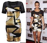 Image of Gold Mosaic Print Bodycon Dress