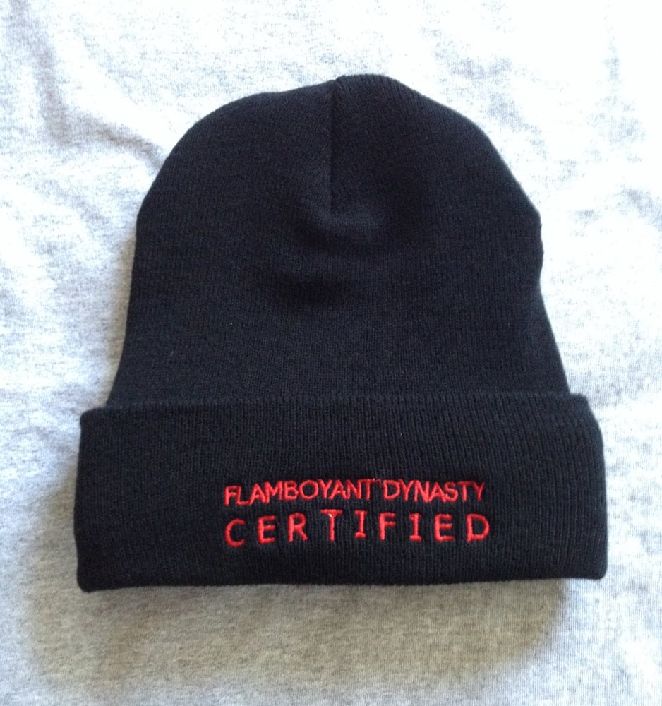 Image of FLAMBOYANT DYNASTY CERTIFIED BEANIE (BLK/RED) Free Shipping