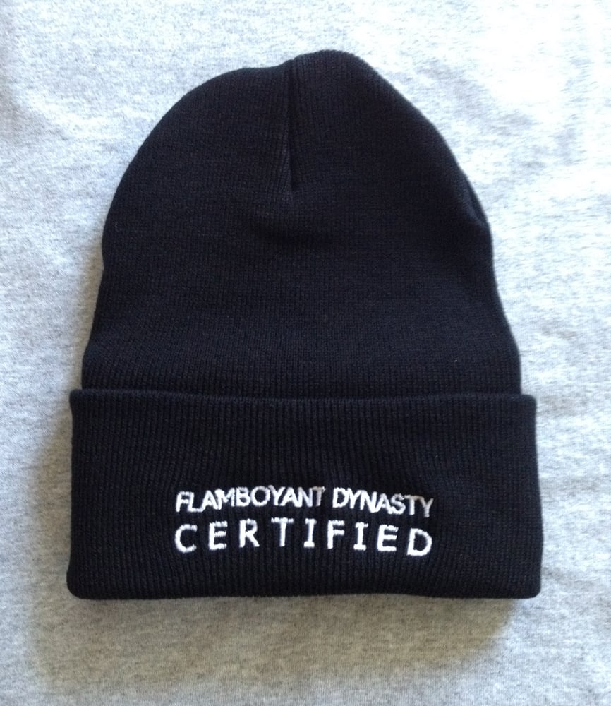 Image of FLAMBOYANT DYNASTY CERTIFIED BEANIE (BLK/WHITE) Free Shipping