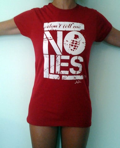 Image of Red "No Lies" t-shirt
