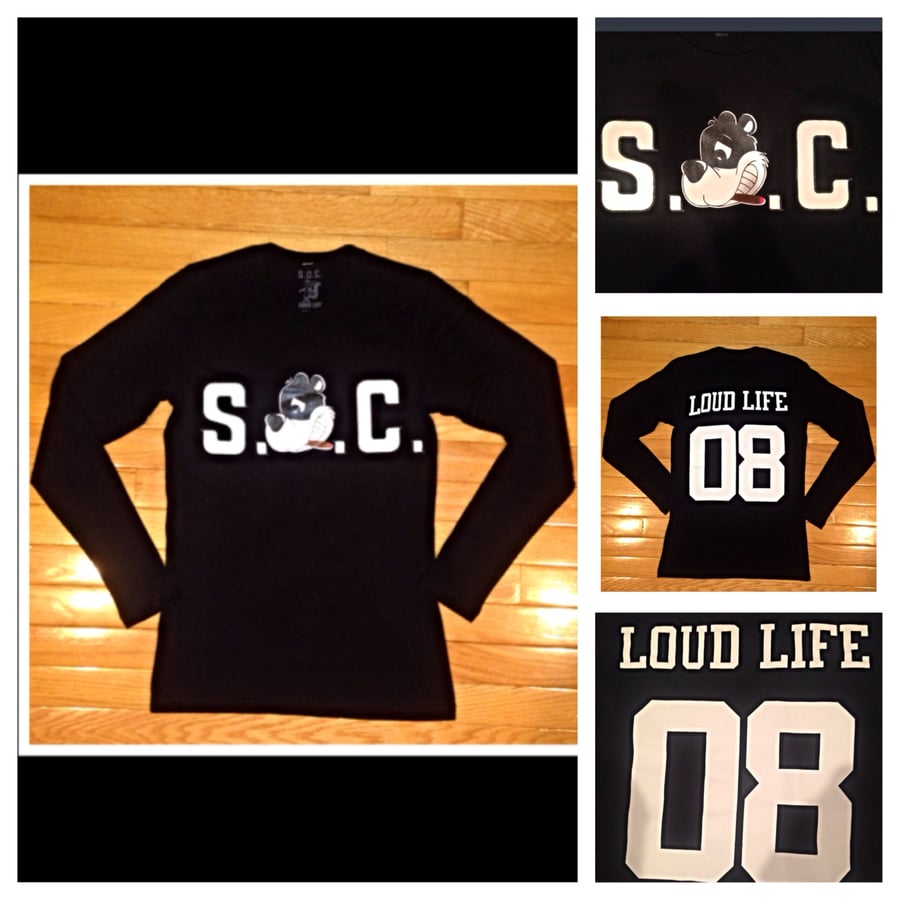 Image of Women's black/white S.O.C. Loudlife Louie long sleeve tee