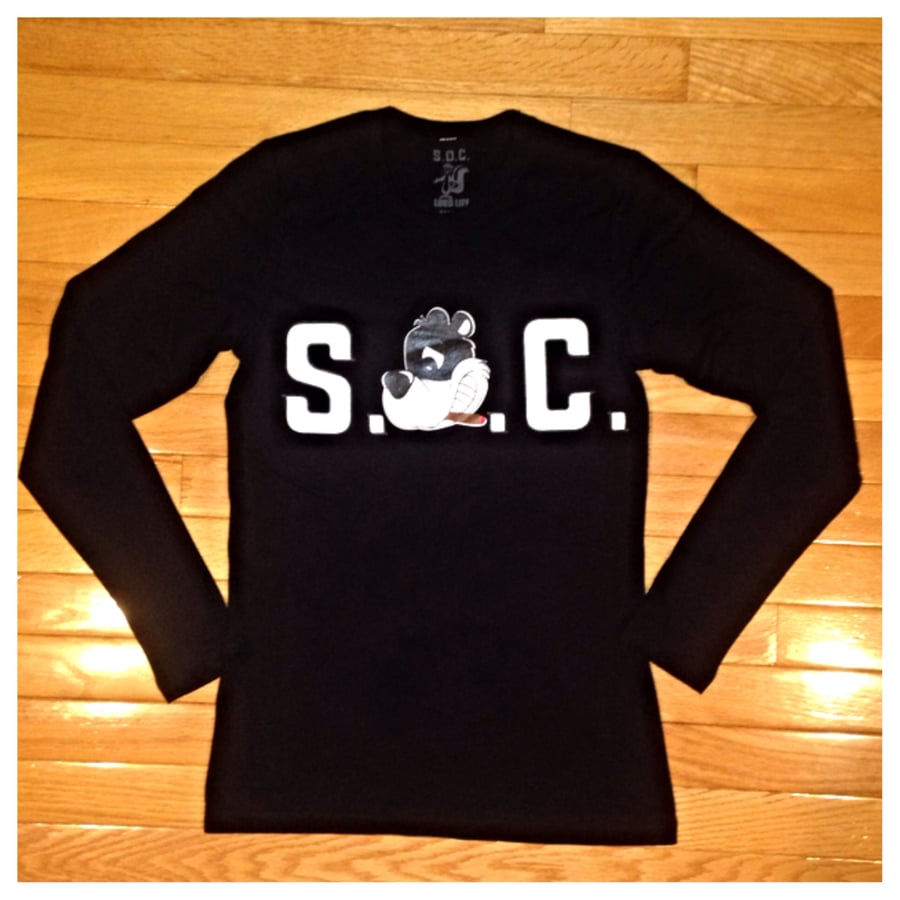 Image of Women's black/white S.O.C. Loudlife Louie long sleeve tee