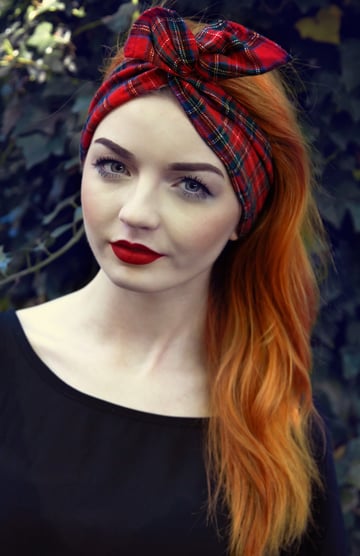 Image of Red Tartan Dolly Bow 