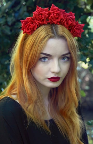 Image of Wild Rose Crown Crimson Red