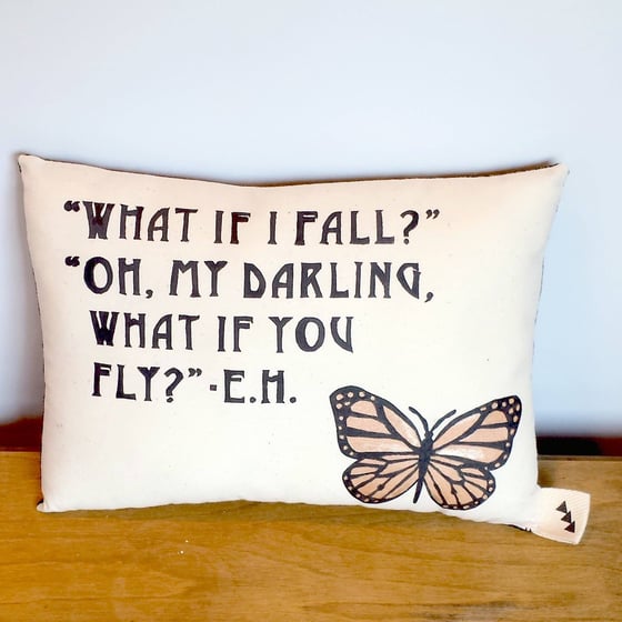 Image of " What if I fall?" Quote Pillow 