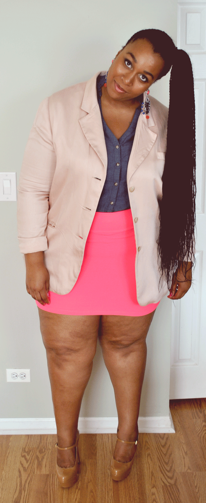 Image of Neon Pink Body-Con Skirt - F21+ 3X