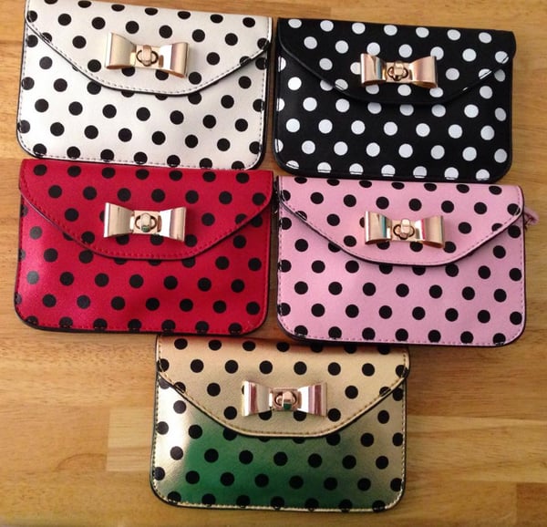 Image of Bow Polka Dot Purse