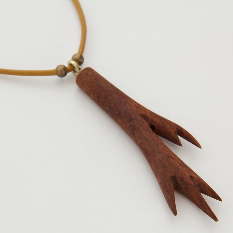 Image of Carved Wood Stick Pendant 