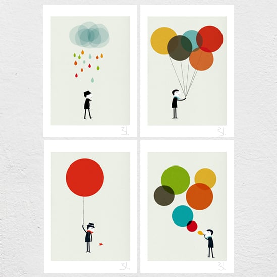 Image of Monsieur Set of four Prints