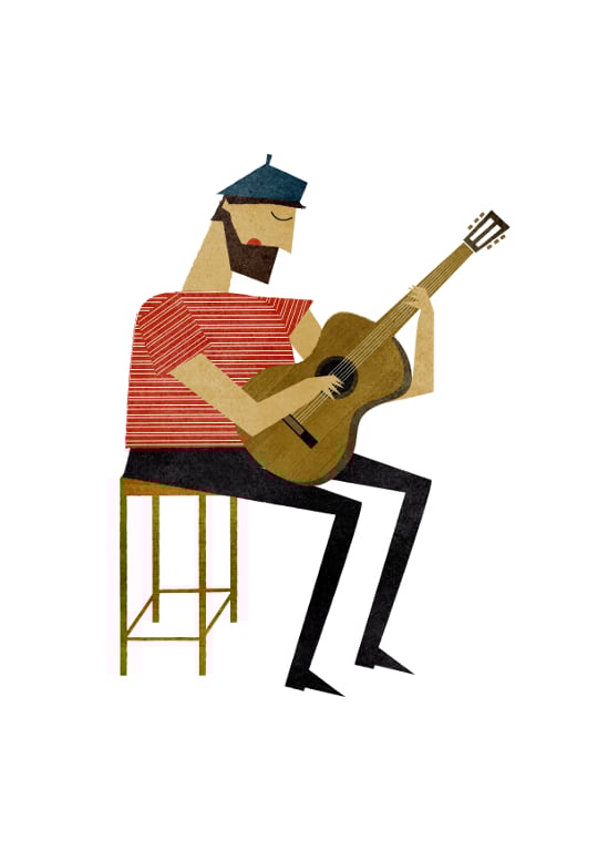 Image of Guitarist Print 