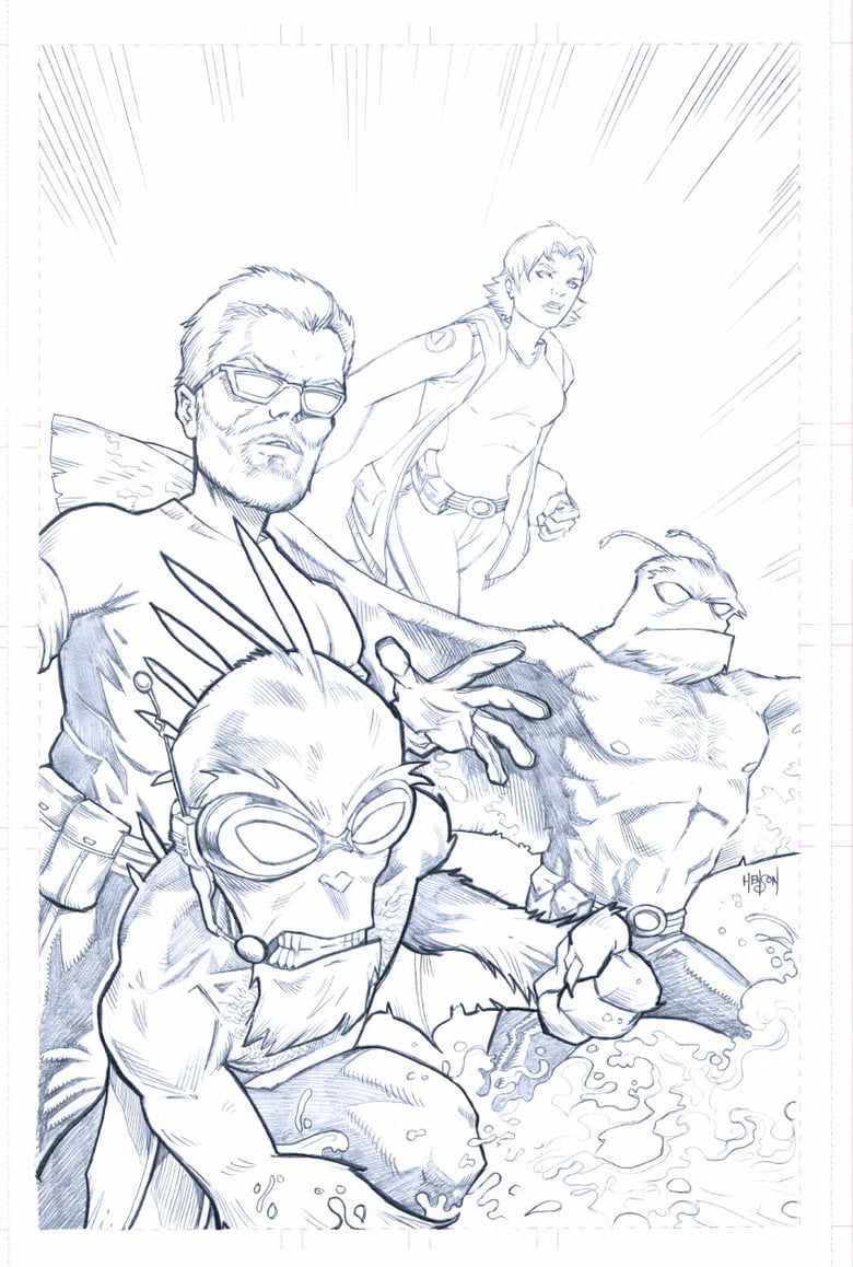 Image of The Perhapanauts: "Danger Down Under" Cover/Pin-up