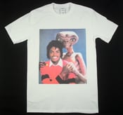 Image of Michael Jackson and E.T. White Retro T-shirt