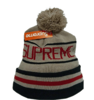 Image of Supreme Beanie Grey/Red/blk