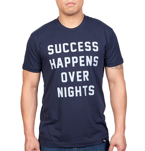 Image of Success Happens Over Nights Tee (Navy)