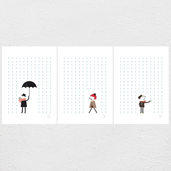 Image of It's Raining Set of three Prints