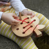 Image 4 of Wormy Apple!™ Wooden Lacing and Threading Toy™