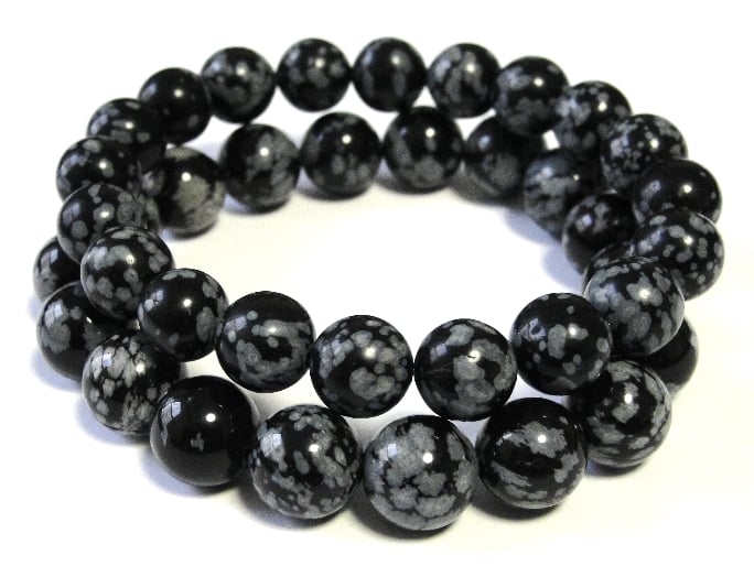 Image of BOYBEADS "Hilton" 10mm or 12mm Black Obsidian Bead Bracelet for Men Handmade NYC