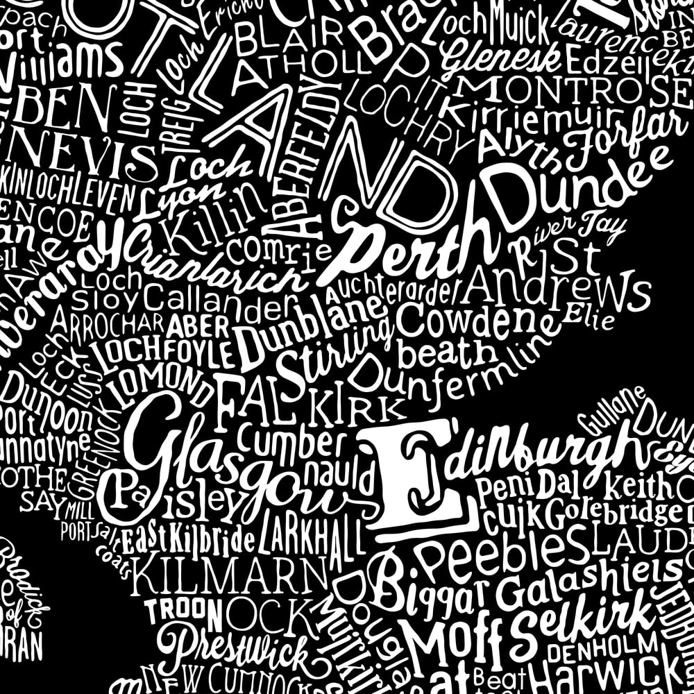 Scotland Type Map (Black)