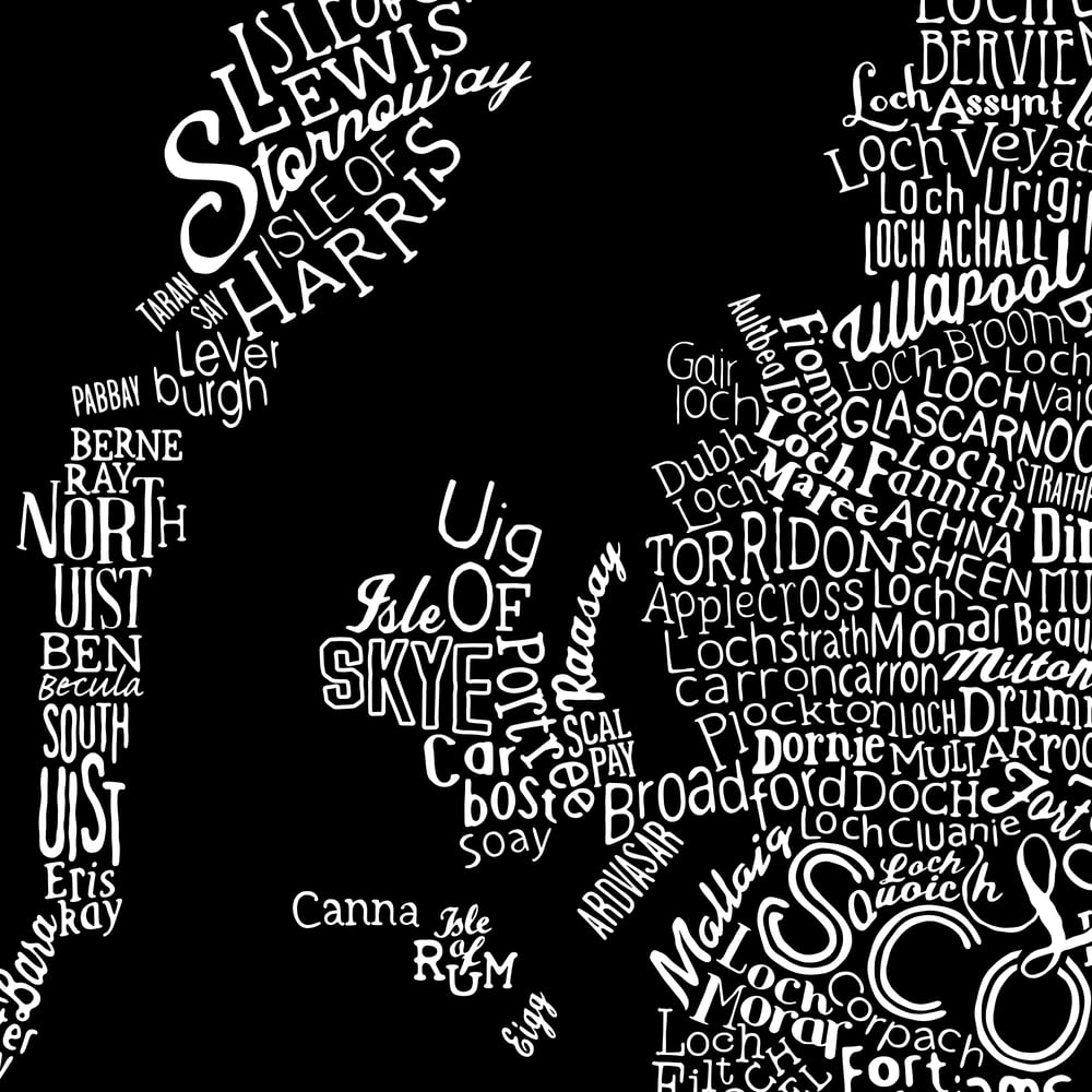 Scotland Type Map (Black)
