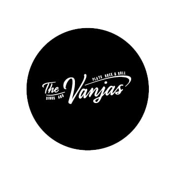 Image of 1,25" Pin The Vanjas Sings and Plays Rock 'n' Roll - Black