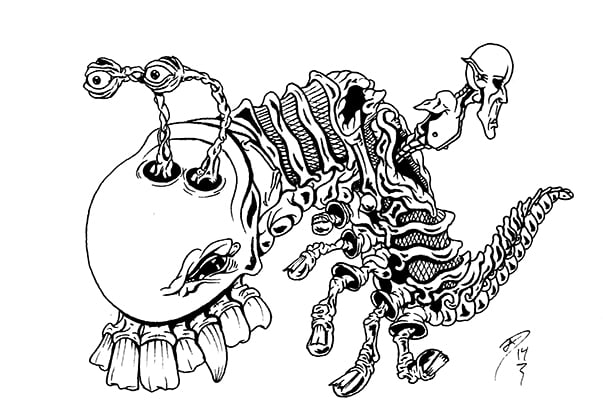 Image of "Alien Slug" Postcard (original art)