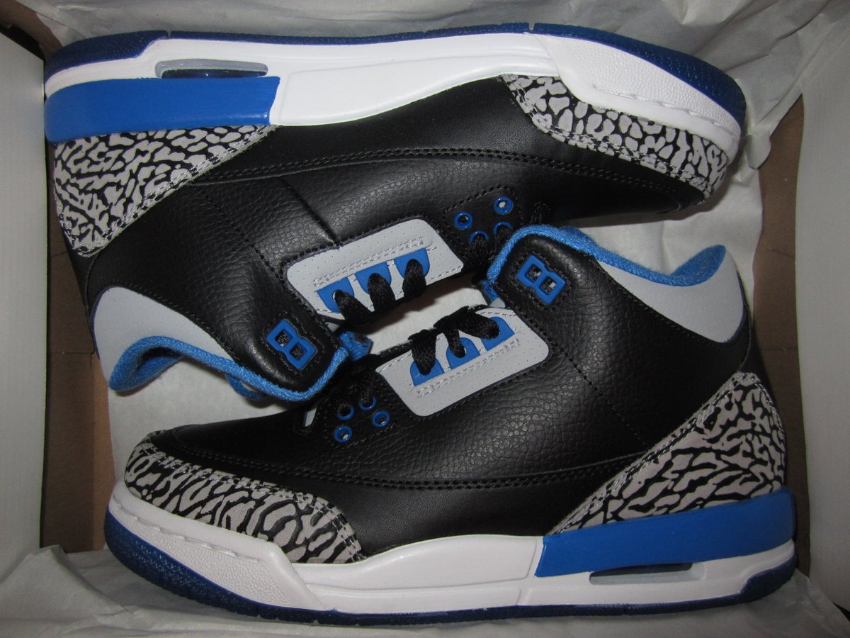 MDSoles AIR JORDAN 3 GS SPORT BLUE SIZE 3.5Y 7Y