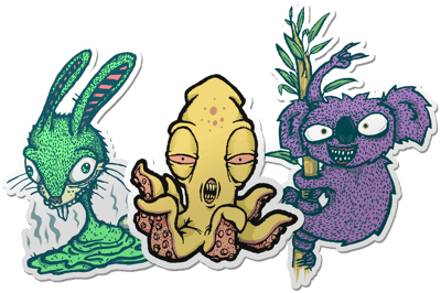 Image of "MUTANT ANIMALS" STICKER PACK