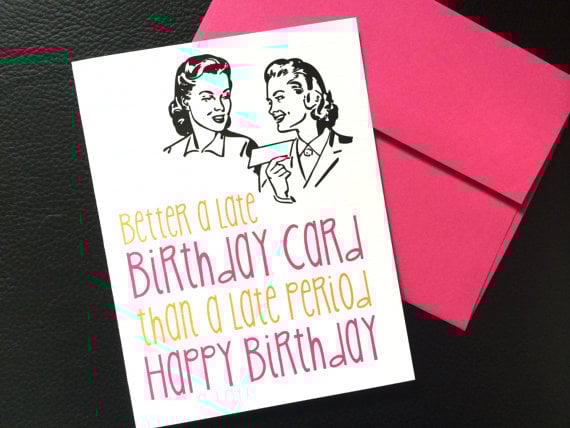 Image of Late Birthday Card