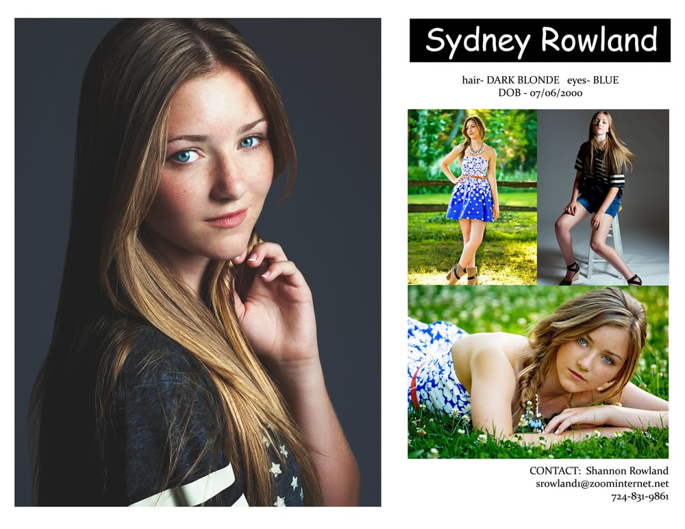Comp card design and high res digital file / Gallery Row Studio