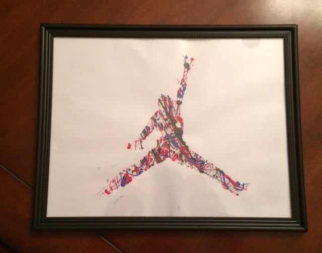 Image of Jordan Jumpman Splatter Paint Artwork WITH FRAME