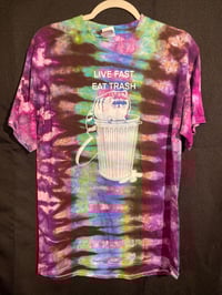 Image 1 of MEDIUM Live Fast Eat Trash Tie Dye Shirt 2