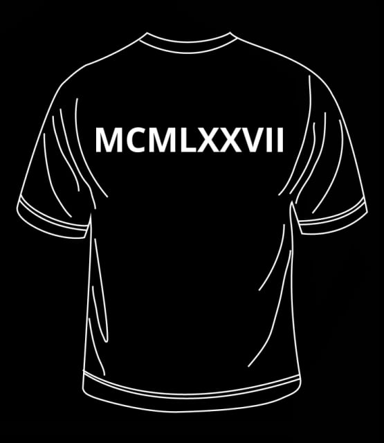 Image of Roman numerals year (of choice) / Tee / Black