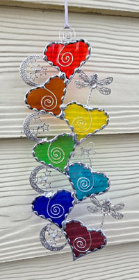 Rainbow Cascade Hearts