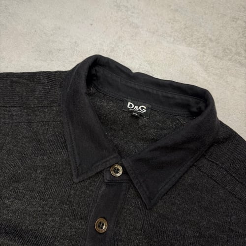 Image of Dolce & Gabbana Long Sleeve Knitted Polo, size medium