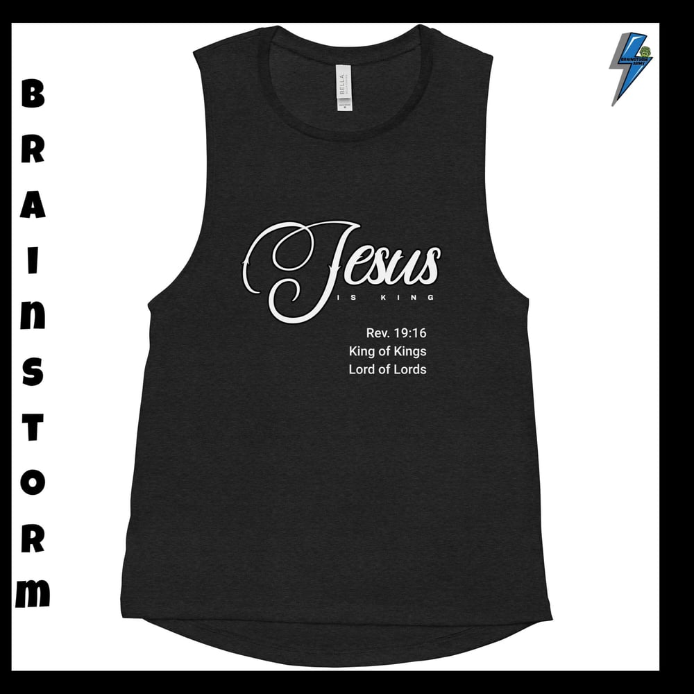 Share your faith with this Ladies’ Muscle Tank