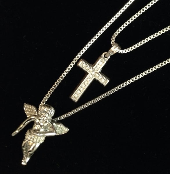 Image of Cross / Angel - silver tone