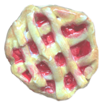 Ceramic Strawberry Pie Brooch