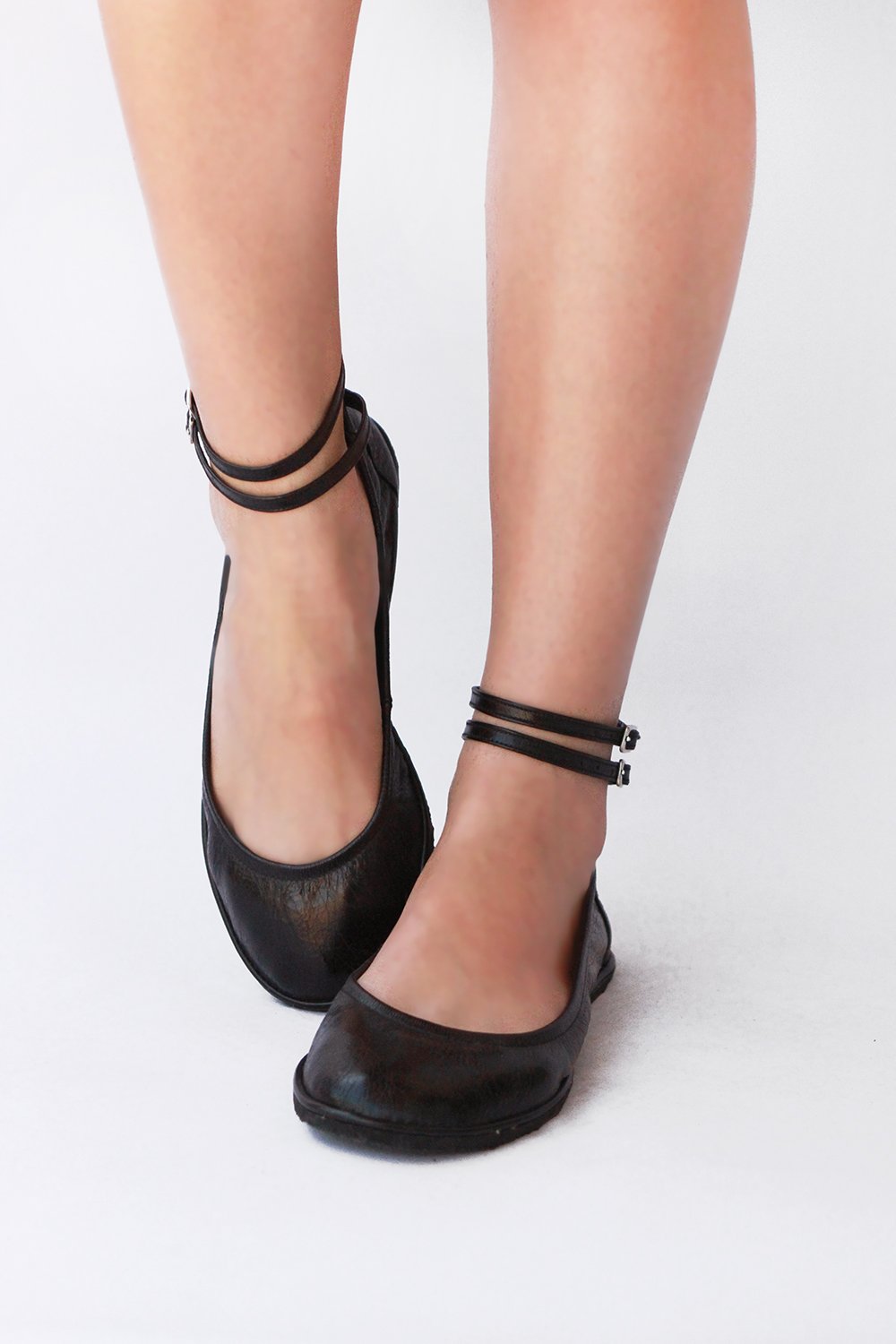 Synslinie katastrofale Vejrudsigt Ballet flats - Two ankle straps | The Drifter Leather handmade shoes