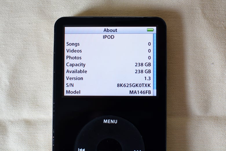Image of 256GB Black iPod Classic 5th Generation