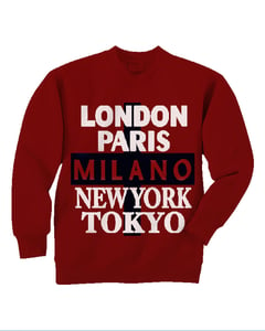Image of 5 CITIES RED CREWNECK
