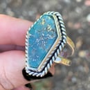 Image 3 of Morenci Turquoise Handmade Sterling Silver Coffin Ring