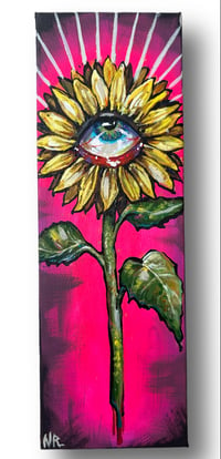 Image 1 of “STARE AT THE SUN” ORIGINAL ACRYLIC PAINTING 12”x4”