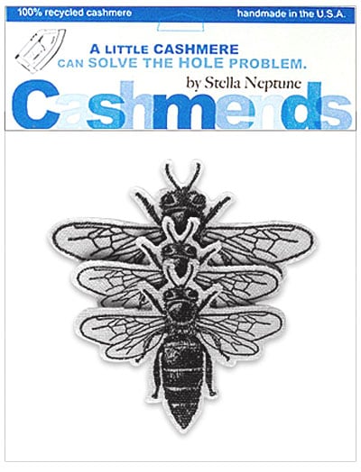 Image of Iron-On Cashmere Bees - Light Gray