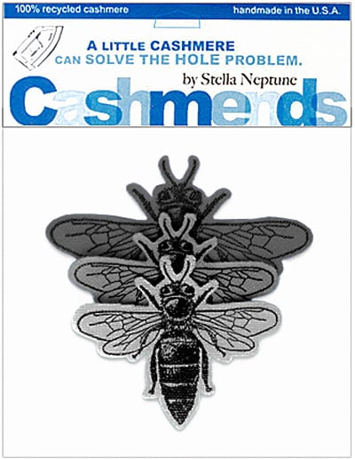 Image of Iron-On Cashmere Bees - Triple Gray