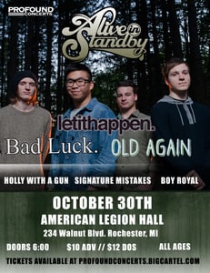 Image of Alive In Standby | Let It Happen @ American Legion Hall
