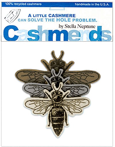 Image of Iron-On Cashmere Bees - Brown, Gray, Cream