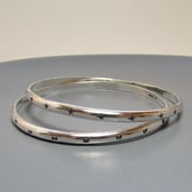 Image of Heart and Stars Silver Bangle